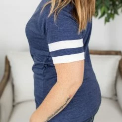 New ๐ Michelle Mae Kylie Track Tee - Navy And White SHORT SLEEVES ๐ 11 Michelle Mae Kylie Track Tee - Navy And White SHORT SLEEVES