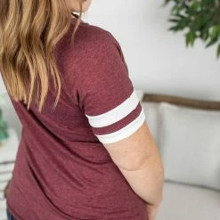 Best reviews of ๐ฅ Michelle Mae Kylie Track Tee - Burgundy And White ๐ 12 Michelle Mae Kylie Track Tee - Burgundy And White