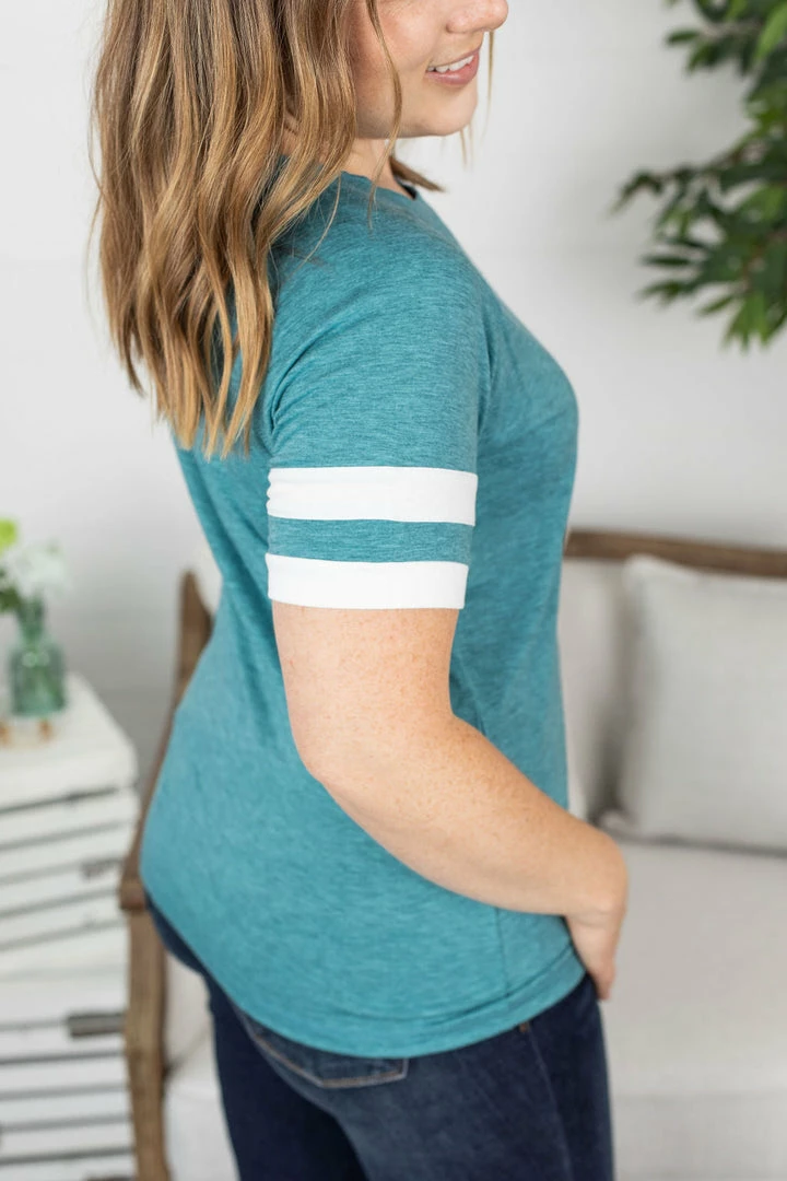 Best reviews of ๐ Michelle Mae Kylie Track Tee - Teal And White SHORT SLEEVES ๐ 4 Michelle Mae Kylie Track Tee - Teal And White SHORT SLEEVES