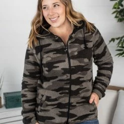 Flash Sale ✔️ Michelle Mae LONG SLEEVES Sherpa Fullzip Hoodie - Camo 🧨 10 Michelle Mae LONG SLEEVES Sherpa Fullzip Hoodie - Camo