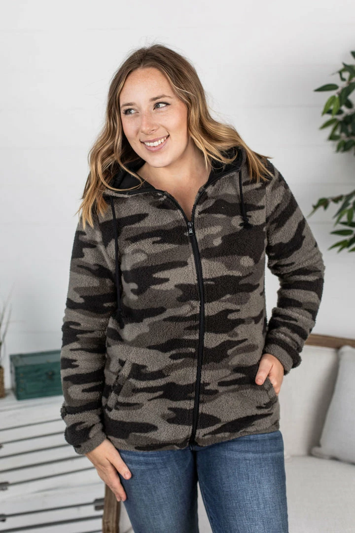 Flash Sale ✔️ Michelle Mae LONG SLEEVES Sherpa Fullzip Hoodie - Camo 🧨 3 Michelle Mae LONG SLEEVES Sherpa Fullzip Hoodie - Camo