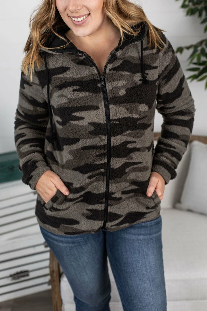 Flash Sale ✔️ Michelle Mae LONG SLEEVES Sherpa Fullzip Hoodie - Camo 🧨 1 Michelle Mae LONG SLEEVES Sherpa Fullzip Hoodie - Camo