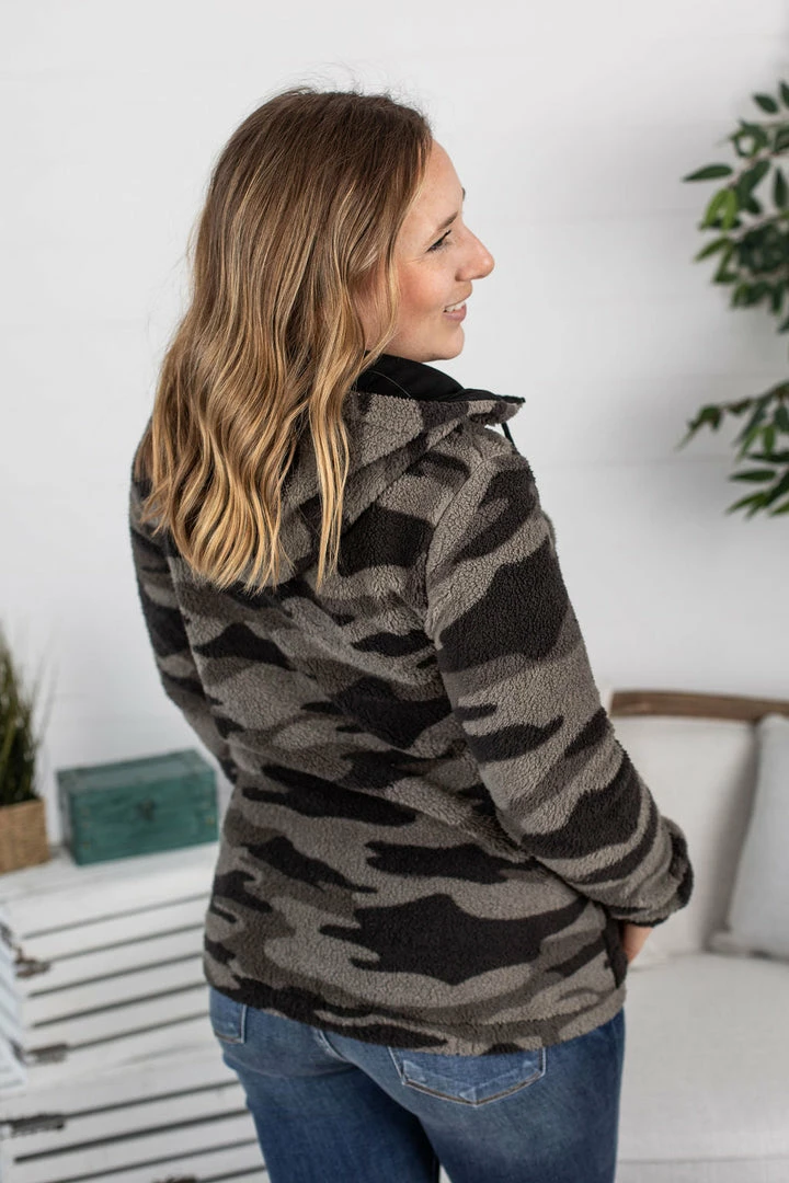 Flash Sale ✔️ Michelle Mae LONG SLEEVES Sherpa Fullzip Hoodie - Camo 🧨 4 Michelle Mae LONG SLEEVES Sherpa Fullzip Hoodie - Camo