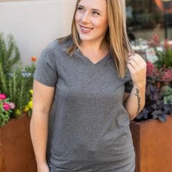 Michelle Mae SHORT SLEEVES Olivia Tee - Charcoal
