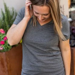 Michelle Mae SHORT SLEEVES Olivia Tee - Charcoal