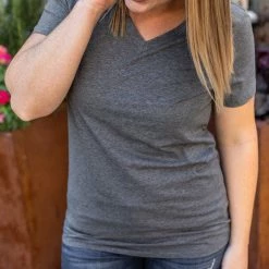 Michelle Mae SHORT SLEEVES Olivia Tee - Charcoal