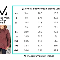 Michelle Mae Vintage Wash HalfZip - Wine LONG SLEEVES