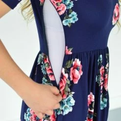 Deals ✔️ Rogue Society Apparel® Navy Floral Maxi With Nursing Option SHORT SLEEVES 😀 23 Rogue Society Apparel® Navy Floral Maxi With Nursing Option SHORT SLEEVES