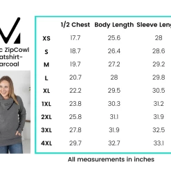 Michelle Mae Classic ZipCowl Sweatshirt - Charcoal