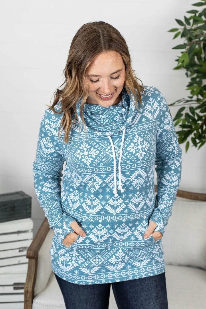 Cheapest 🥰 Michelle Mae Classic Cowl Neck Sweatshirt - Winter Snowflake LONG SLEEVES 😉 2 Michelle Mae Classic Cowl Neck Sweatshirt - Winter Snowflake LONG SLEEVES