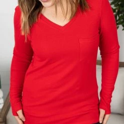 Michelle Mae LONG SLEEVES Hadley Long Sleeve - Red