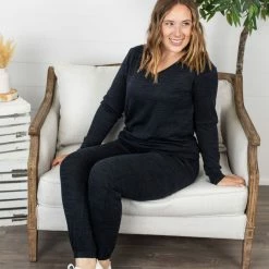 Michelle Mae Lounge Set - Black