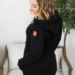 Michelle Mae LONG SLEEVES Classic FullZip - Black Plaid