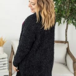 Michelle Mae Fuzzy Cardigan - Classic Black