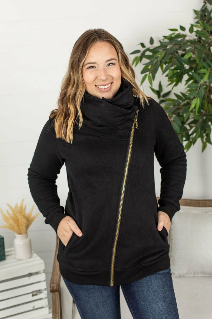 New ๐ฅ Michelle Mae Quinn ZipUp Cowl - Black โจ 3 Michelle Mae Quinn ZipUp Cowl - Black