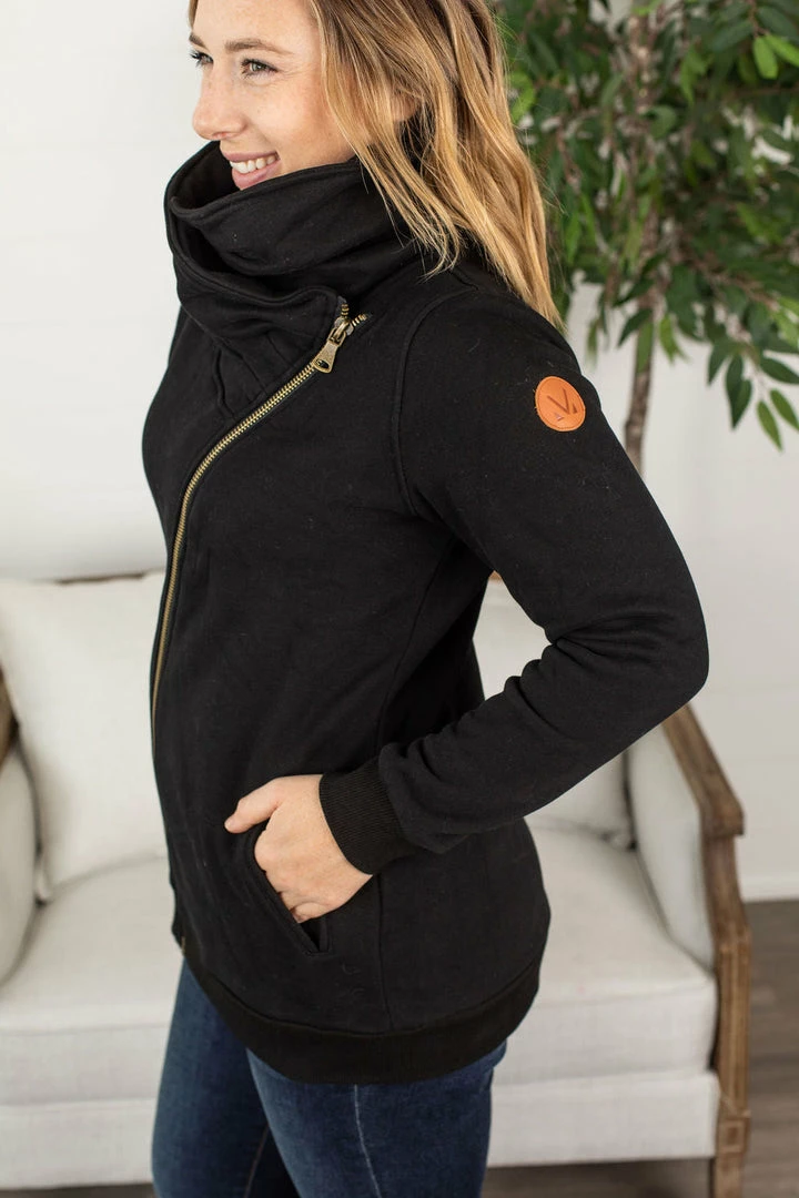 New ๐ฅ Michelle Mae Quinn ZipUp Cowl - Black โจ 5 Michelle Mae Quinn ZipUp Cowl - Black