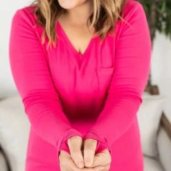 Michelle Mae Hadley Long Sleeve - Hot Pink LONG SLEEVES