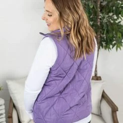 Michelle Mae Remy Zip Up Vest - Bright Purple