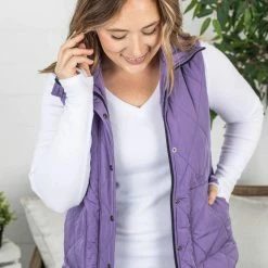 Michelle Mae Remy Zip Up Vest - Bright Purple