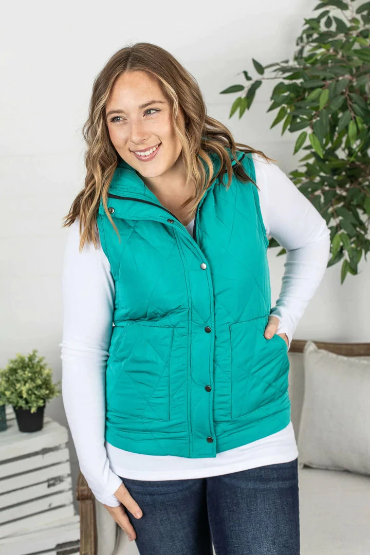 Wholesale ๐ Michelle Mae Remy Zip Up Vest - Bright Aqua ๐ฏ 3 Michelle Mae Remy Zip Up Vest - Bright Aqua
