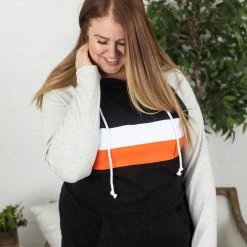 Michelle Mae Ryan Hoodie - Orange And Black LONG SLEEVES