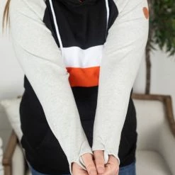 Michelle Mae Ryan Hoodie - Orange And Black LONG SLEEVES