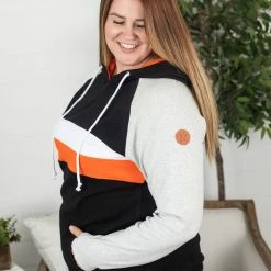 Michelle Mae Ryan Hoodie - Orange And Black LONG SLEEVES