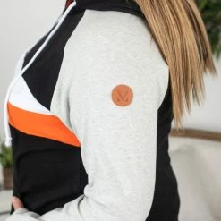 Michelle Mae Ryan Hoodie - Orange And Black LONG SLEEVES
