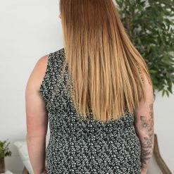 Michelle Mae Addison Henley Tank - Black And White Leopard SHORT SLEEVES