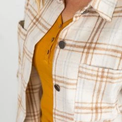 Best reviews of 👏 Michelle Mae Dolly Long Plaid Shacket - Camel And Cream LONG SLEEVES 🔔 10 Michelle Mae Dolly Long Plaid Shacket - Camel And Cream LONG SLEEVES