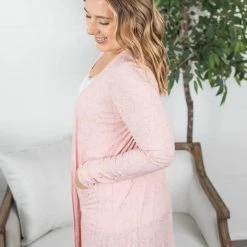 Michelle Mae LONG SLEEVES Rachel Ribbed Cardigan - Gold Hearts