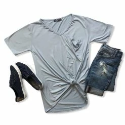 Rogue Society Apparel® SHORT SLEEVES Slouchy Pocket Tee | Ice Blue