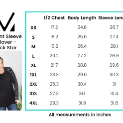 Michelle Mae Accent Sleeve Pullover - Black Star LONG SLEEVES