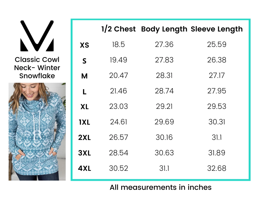 Cheapest 🥰 Michelle Mae Classic Cowl Neck Sweatshirt - Winter Snowflake LONG SLEEVES 😉 9 Michelle Mae Classic Cowl Neck Sweatshirt - Winter Snowflake LONG SLEEVES