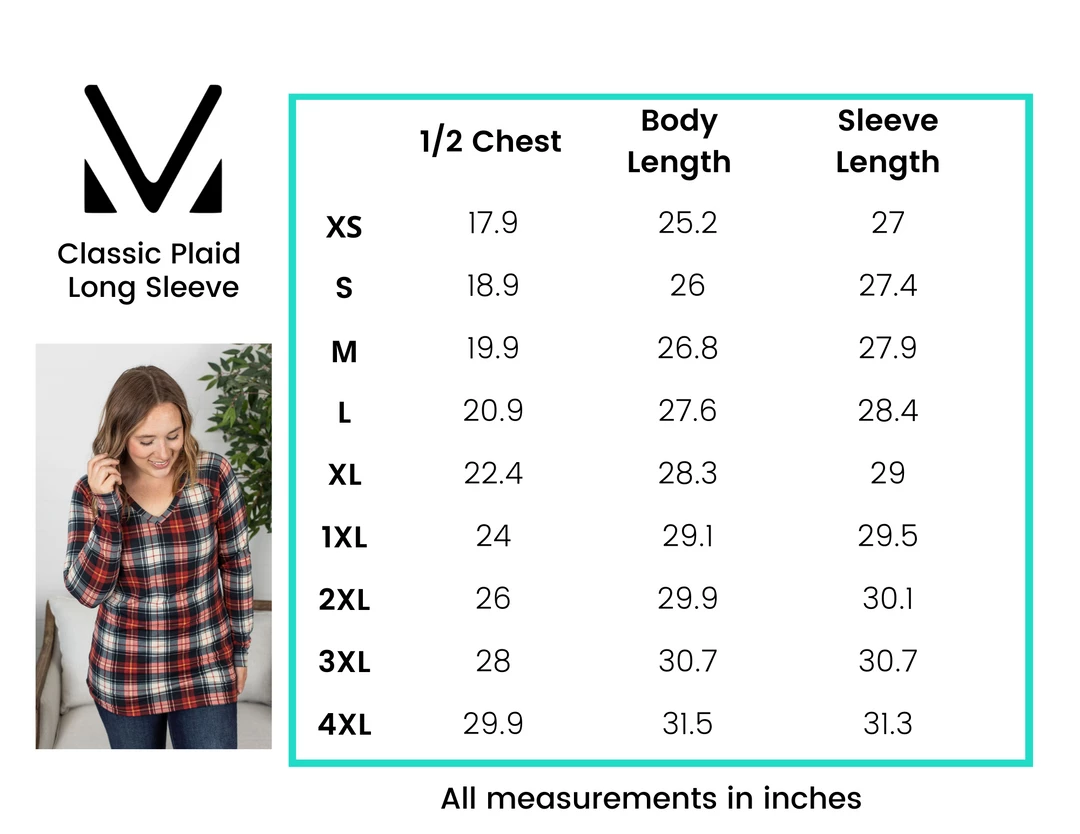 New π― Michelle Mae LONG SLEEVES Classic Plaid Long Sleeve π€© 6 Michelle Mae LONG SLEEVES Classic Plaid Long Sleeve