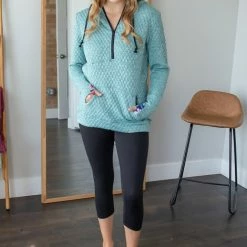 Rogue Society Apparel® Quilted Pullover | Mint Floral