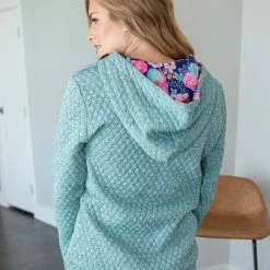 Rogue Society Apparel® Quilted Pullover | Mint Floral