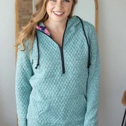 Rogue Society Apparel® Quilted Pullover | Mint Floral