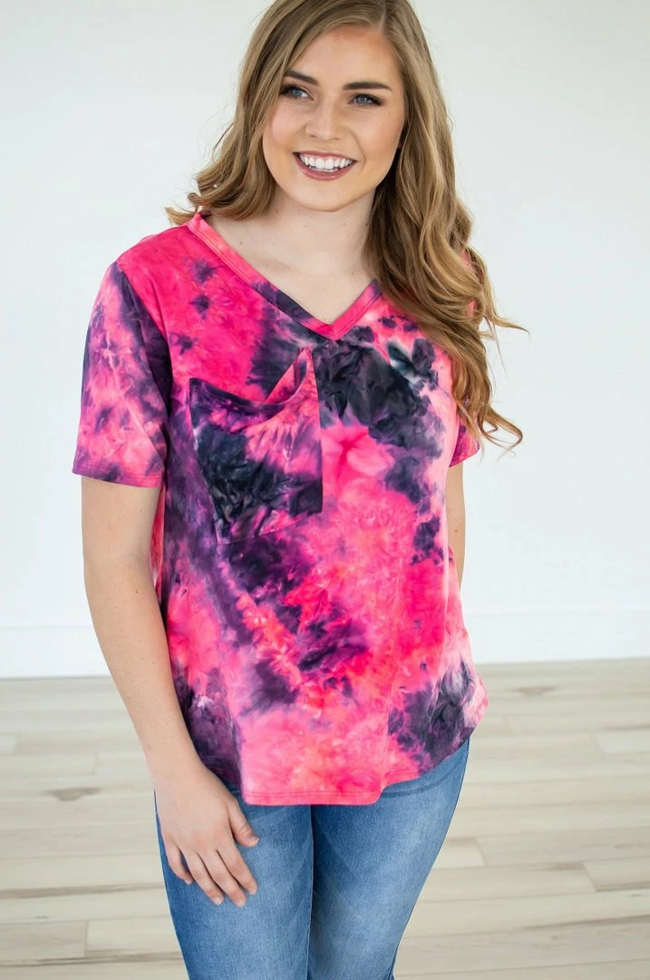 Promo 😉 Rogue Society Apparel® SHORT SLEEVES Slouchy Pocket Tee | Hot Pink Tie Dye 🔥 2 Rogue Society Apparel® SHORT SLEEVES Slouchy Pocket Tee | Hot Pink Tie Dye