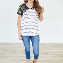 Rogue Society Apparel® Little Bit Of Lace Tee | Camo Detail