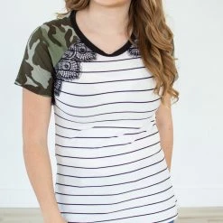 Rogue Society Apparel® Little Bit Of Lace Tee | Camo Detail