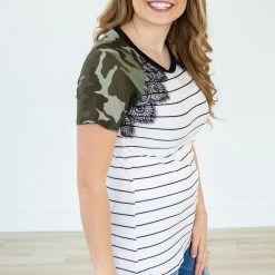 Rogue Society Apparel® Little Bit Of Lace Tee | Camo Detail