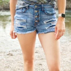 Rogue Society Apparel® BOTTOMS Button Fly Denim Shorts