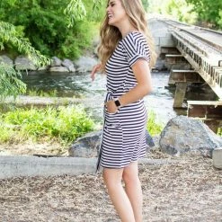 Rogue Society Apparel® Dress With Pockets | Black And White Stripes BOTTOMS