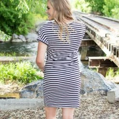 Rogue Society Apparel® Dress With Pockets | Black And White Stripes BOTTOMS