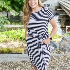 Rogue Society Apparel® Dress With Pockets | Black And White Stripes BOTTOMS