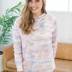 Rogue Society Apparel® LONG SLEEVES Precious Camo Crew Neck Top