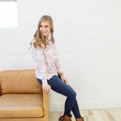 Rogue Society Apparel® LONG SLEEVES Precious Camo Crew Neck Top