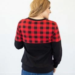 Rogue Society Apparel® Buffalo Plaid Crew Neck | Nursing Option Available! LONG SLEEVES
