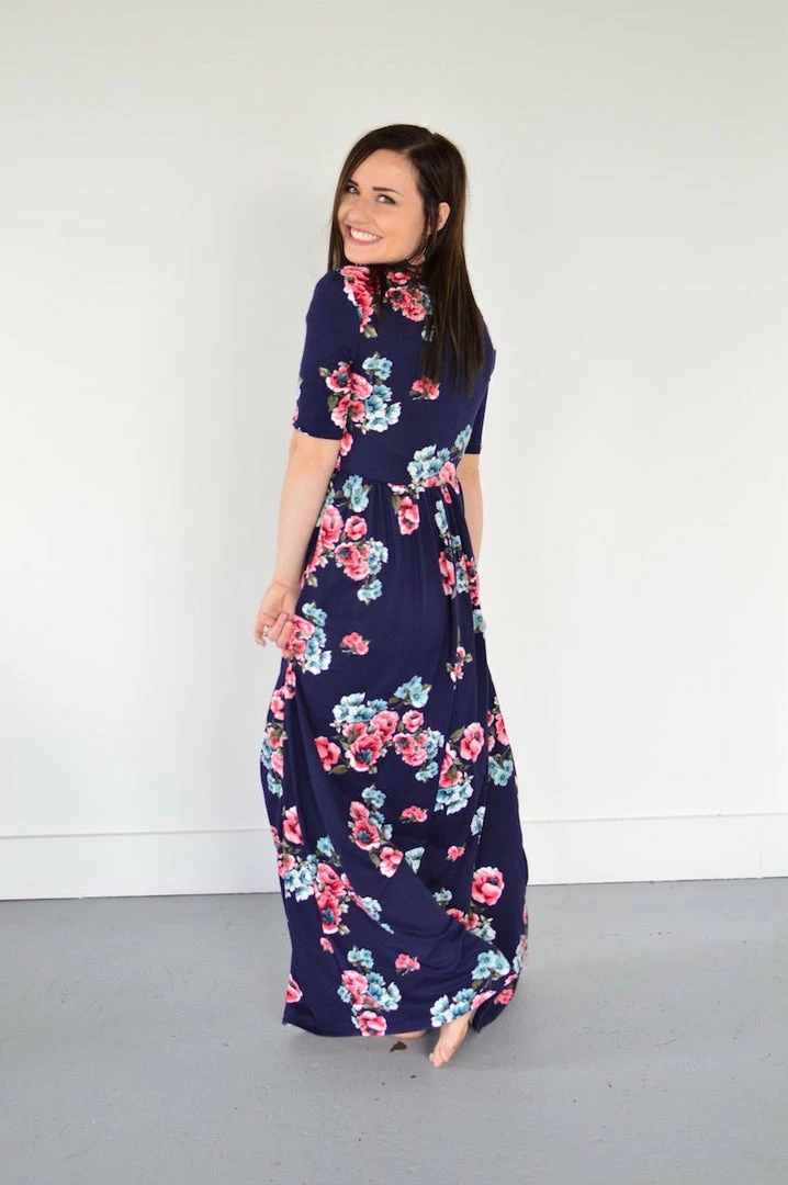 Deals ✔️ Rogue Society Apparel® Navy Floral Maxi With Nursing Option SHORT SLEEVES 😀 8 Rogue Society Apparel® Navy Floral Maxi With Nursing Option SHORT SLEEVES
